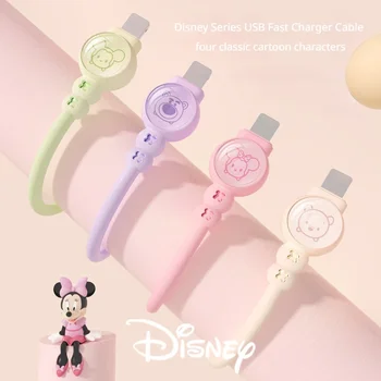 18W Disney Mickey Minnie Mouse Mikė Greitas Įkroviklis USB Kabelis Animacinių filmų Duomenimis, Mobiliojo Telefono Įkrovimo Kabelis, skirtas 