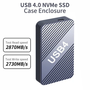 USB4.0 SSD M2 NVMe Talpyklos 40Gbps PCIe3.0 x4 Aliuminio NVMe Atveju Suderinama su 