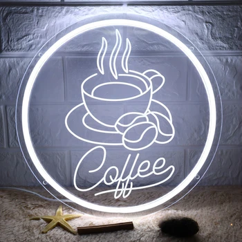 12 Spalvų Kavos Neoninis Ženklas Išdrožti Personl LED Žibintai, Restoranų Apdailos Neon ant Sienos, Rėmai Kambario Dekoro Remti Užsakymą