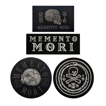 Memento Mori Įspėjimo Išsiuvinėti Pleistras Taktinis Emblema Raištį Kaukolė Aplikacijos Kaukolė ir Kaulai 