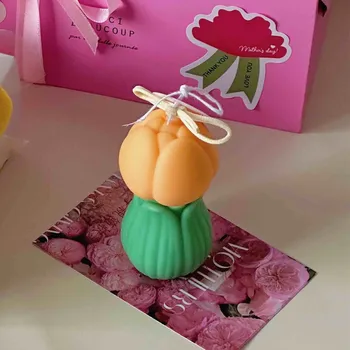 3D Tulip Gėlių Aromaterapija Žvakės Silikono Formos Kūrybos Gipso Amatų Apdaila Rankų darbo Muilas Pelėsių
