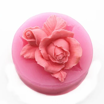 3D Rožių Gėlių Žydi Silikono Minkštas Muilas Torto Formą Keksiukų Želė Saldainiai, Šokoladas Apdailos Kepimo Įrankis, Liejimo formos