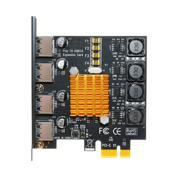 4 Port USB PCI Express, Riser Card PCI-E Išplėtimo Plokštę PCIE USB3.0 CENTRU NEC Nemokamai Valdiklio Korteles Ex