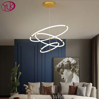 YOULAIKE Modernios led šviestuvo už kambarį vieno žiedo dizainas kabo lempa valgomasis, miegamasis led šviesos rungtynių pakabos