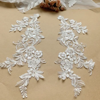 36x17CM Viskozė Appliques Šalies Suknelės Akmenys, Gėlės Programos Vestuvių Nėrinių 2023 NAUJAS