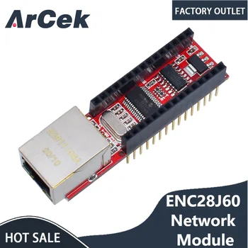 Nano V3 Ethernet Shield ENC28J60 Mikroschema HR911105A Ethernet Webserver Valdybos Modulis Arduino Nano 3.0