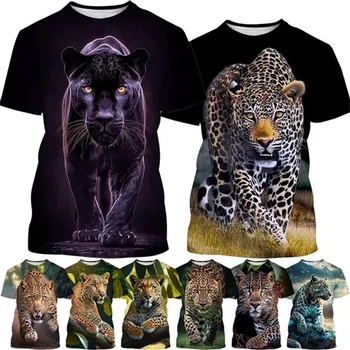 Nauja siunta Cheetah 3D T Marškinėliai Mados Laukinių Gyvūnų Serijos Leopard Atsitiktinis Gatvės T-Shirt Patogus, Kvėpuojantis Viršūnes Tees Vyrai