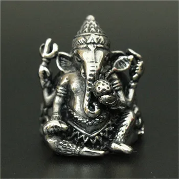 1pc Naują Atvykimo Kietas Ganesh 316L Nerūdijančio Plieno Žiedas Žmogus Berniukas Mados Karšto Juosta Šalies Ganesh Žiedas