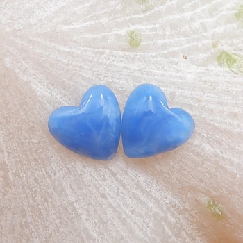 Naujo dizaino, Natūralios Mėlynos Jasper Širdies formos Cabochon Už Auskarai Padaryti 12x12x3mm,1.2 g