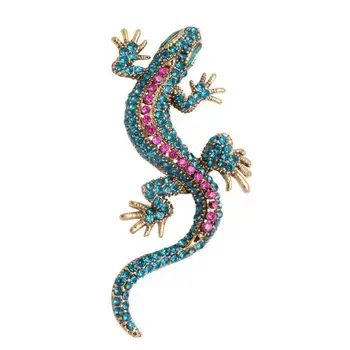 Naujas Retro Įstiklintas Gecko Sagė Lydinio Diamond Inkrustacijos Driežas Quadruped High-End Gyvūnų Vyrų Ir Moterų Priedai