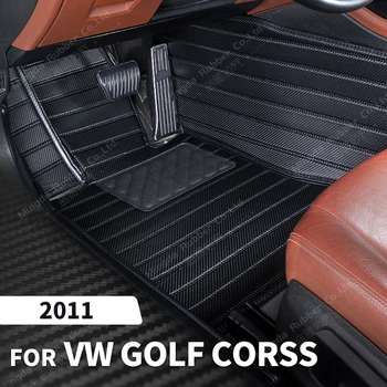 Custom Anglies Pluošto stiliaus Grindų Kilimėliai Volkswagen VW Golf Corss 2011 Koja kiliminė danga Padengti Automobilių Interjero Priedai