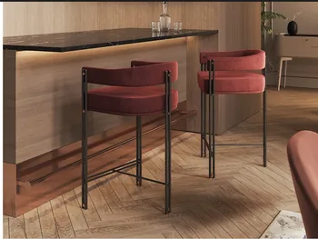 Šviesos prabanga metalo baras, kėdės post-modernus paprasta, baro kėdės, Nerūdijančio plieno baro kėdės Šiaurės aukštos taburetės KTV baro taburetės