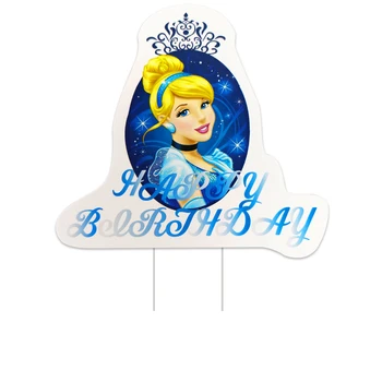 Disney Princesė Tema Mergaičių Džiaugtis Tortas Toppers Kortelės Banner Vėliavos Papuošalai Baby Shower Gimtadienio Renginių Šalis Susitvarko 1pcs/daug