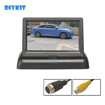 DIYKIT 4.3 colių Sulankstomas TFT LCD Atsarginės Automobilių Atvirkštinio Galinio vaizdo Automobilį, Stebėti Automobilio Kamera DVD VCR