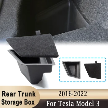 Galiniai Kamieno Organizatorius Laikymo Dėžutė Tesla Model 3 2016 - 2022 Custom Boot Pusėje Saugojimo Dėžės Saugojimo Dėklas Dėžutė su Dangčiu