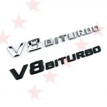 Automobilių Auto Emblema Transporto priemonės Logotipas BITURBO Elblem Ženkliuko Tinka Audi Automobilių Kėbulo Lipdukas